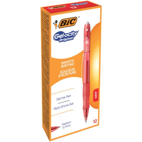 Penna gel a scatto BIC Gel-ocity 0,7 mm rosso 829159